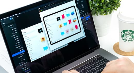 UX design on laptop