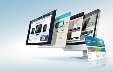 Responsive web and landing page design displayed across multiple devices