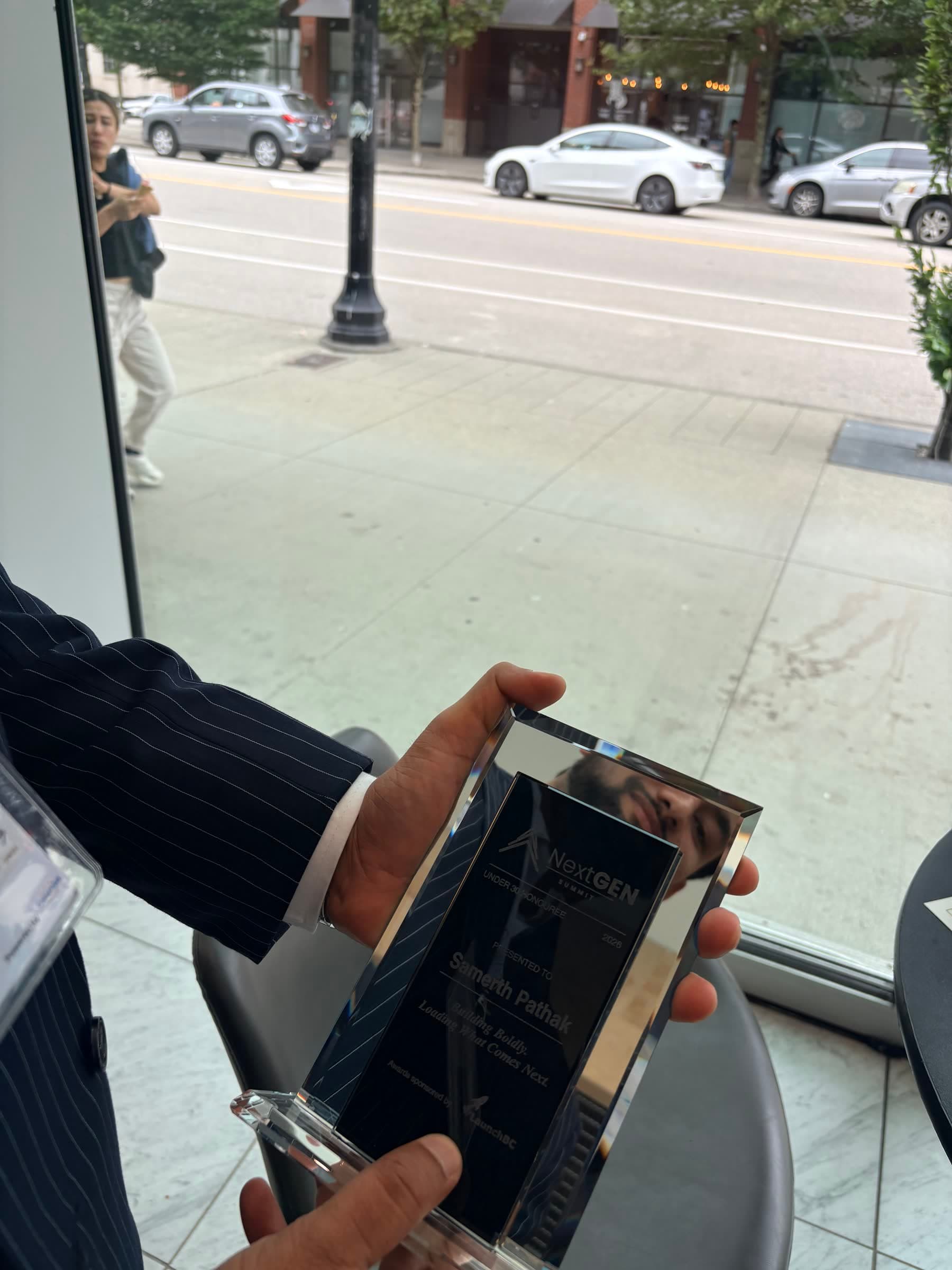 NextGEN Under 30 award trophy