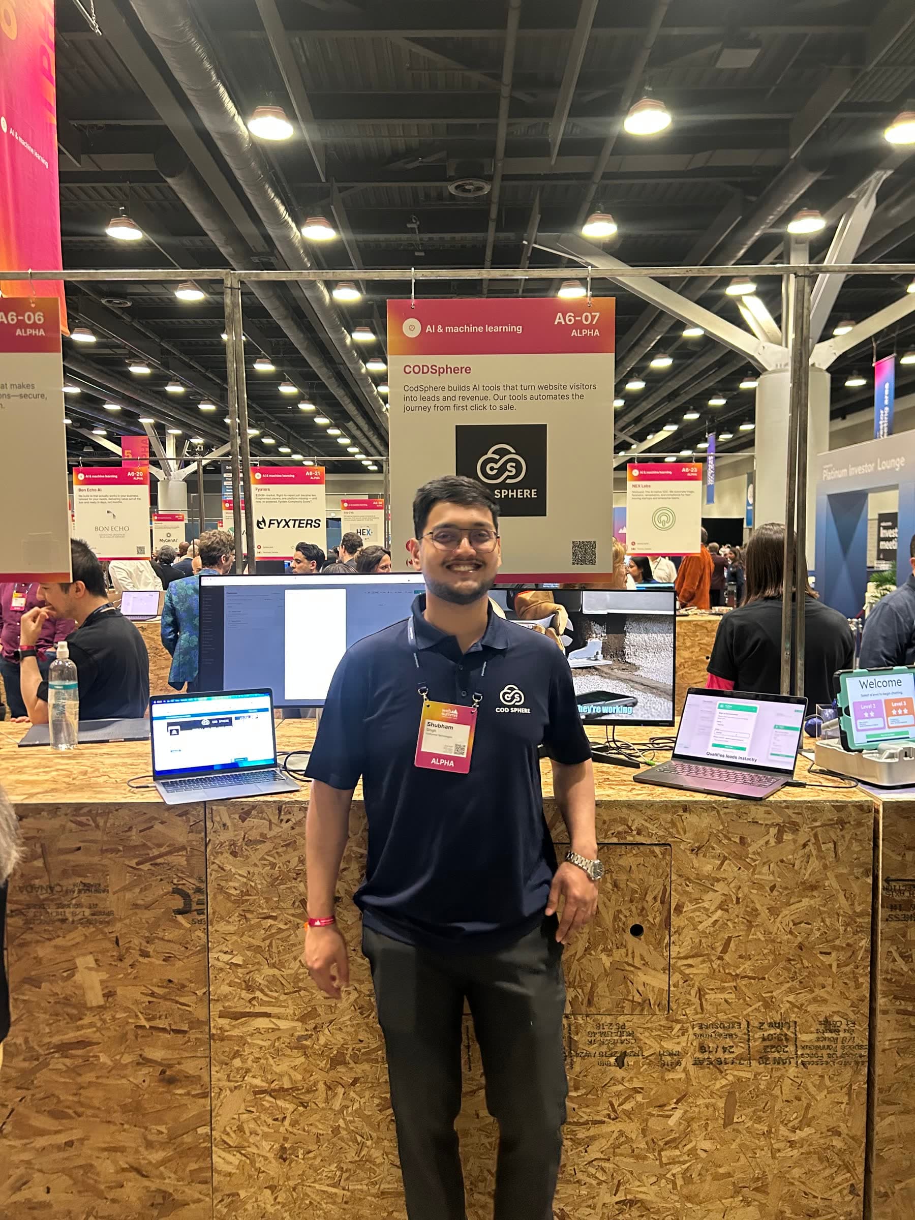 CodSphere team member at booth